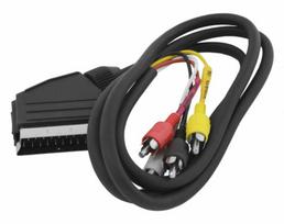 Euro Scart Cable 4X Rca 1.5M Round