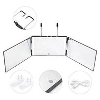 Ištraukiamas reguliuojamas trikampis veidrodis Savarankiškas kirpyklų skutimosi makiažas Trijų kartų veidrodis laisvų rankų darbo „pasidaryk pats“ kirpimo įrankių priedai
