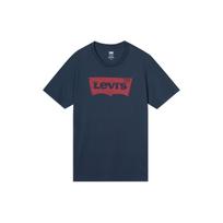 Levis Raidinis Logotipas Laisvo Kirpimo Apvalia Kaklo Trumpomis Rankovėmis Marškinėliai Vyriški Viršutiniai Drabužiai Tamsiai Mėlyni 17783-0139 S