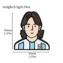 World Cup Star Brooch Badge Football Argentina Messi Character Peripheral Memorial Metal Badge Bag