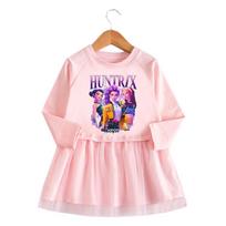 Girls Kpop Rumi Zoey Mira Hunters Print Rumi Zoey Mira Pleat Dress 90cm