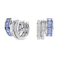 Swarovski Connexus Trigubo žiedo Inkrustuoto Dizaino Cirkonio Auskarai Moteriški Auskarai Mėlyni 5690030 Box (Random Color)