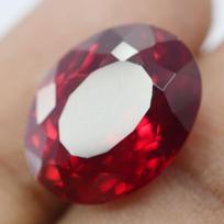 13.70 Ct NATURAL Oval Shape Ruby CERTIFIED Loose Gemstone RED Earing Size 15.5 mm approx raudona