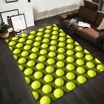 Tennis Ball Pattern Carpet for Living Room Decor, Green and Yellow Suitable for use as an anti-slip for living room bedroom sofas 40x60cm( 15x23in ) yellow