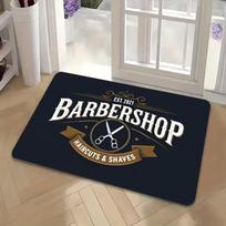 Outdoor Floor Mat Retro Welcome Logo Straight Razor Barber Shop Stripes Industrial Style Barber Shop Entrance Home Decoration 40cm x 60cm
