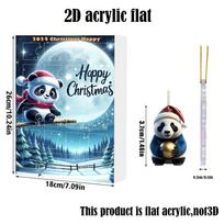 Advent Christmas Panda Calendar 24 Days Countdown Case Set Christmas Panda Decorations Countdown Calendar Case for Girls Kids 24pcs