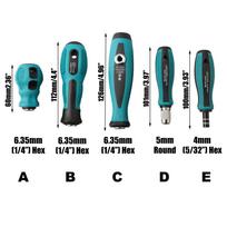 Magnetic Screwdriver Handle Screw Driver Bits Holder Adapter 6.35mm 4mm Hex&5mm Round Socket Slotted Torx Bits Wrench Tool Parts A