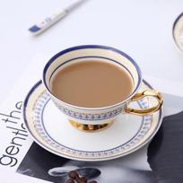 Ceramics Coffee Cup and Saucer English Afternoon Tea Cup Breakfast Cups Dessert Plate Water Cups Milk Tea Mug Milk Mug 201-300ml mėlyna