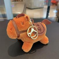 Cute Plush Pony Keychain For Backpacks And Cars Perfect Gift For Any Occasion GoldOrange