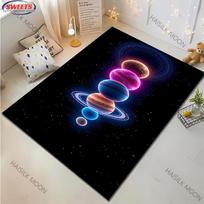 Brilliant Interstellar Planetary Printed Carpet,Mat for Bedroom Living Room Non-Slip Kid Rug for Dining Room Sofa, Fast Arrive 40x60cm