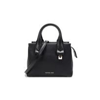 MICHAEL KORS Rollins solid color simple pebbled lock leather handbag small size women's black juoda