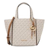 MICHAEL KORS Jordi Brand Print Gold Buckle Tote Bag Tote Bag Shopping Bag Coated Canvas Crossbody Handbag Small Women's Vanilla White auksas