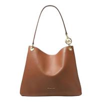 MICHAEL KORS Christina gold metal logo cow leather and artificial leather hand shoulder bag large size women's brown auksas