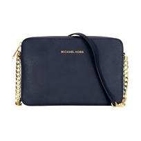 MICHAEL KORS crossbody bag Luggage Series Jet Set Travel Letter LOGO Chain Small Square Solid Color Commuting Shoulder Cowhide Medium Women’s Dark mėlyna