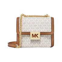 MICHAEL KORS Sonia Presbyopia Chain LOGO Letter Flip Artificial Leather Shoulder Bag Women Vanilla White balta