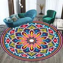 Spalvingas bohemiškas mandala apskritimas miegamojo kėdės grindų kilimėlis - jogos meditacijos kilimas kilimai svetainei 60cm by 60cm