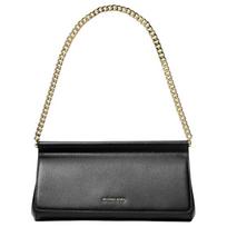 MICHAEL KORS Carmine Carmine Gold Logo Nubuck Leather Shoulder Bag Medium Women's Black juoda