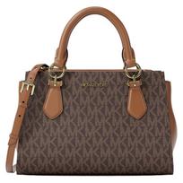 MICHAEL KORS MARILYN brand print canvas handbag small women's brown ruda