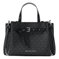 MICHAEL KORS Emilia logo print coated canvas crossbody tote small women's black juoda