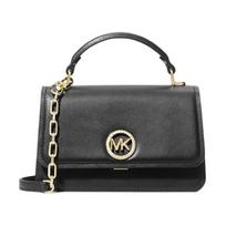 MICHAEL KORS Delancey Delancey Metal Logo Chain Strap Leather Crossbody Bag Small Women Black juoda