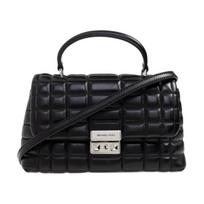 MICHAEL KORS Tribeca silver-tone hardware removable shoulder strap leather tote medium women's black juoda