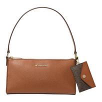 MICHAEL KORS Vincent printed logo leather shoulder bag women's brown ruda