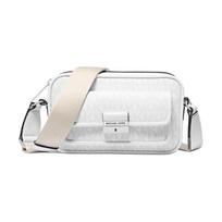 MICHAEL KORS Bradshaw Silver Hardware Coated Canvas Crossbody Shoulder Bag Mini Women's Glossy White sidabras
