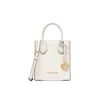 MICHAEL KORS Mercer solid color cow split leather handbag accordion bag crossbody shoulder bag mini women's cream white mini balta
