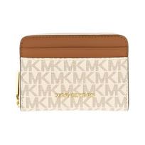 MICHAEL KORS Jet Set Brand Logo PVC Coin Purse Unisex Couple Style Beige smėlis