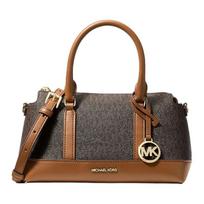 MICHAEL KORS Andie presbyopia printed metal accessories, artificial leather handbag, small size, women's acorn color auksas