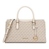 MICHAEL KORS ARDEN Brand Logo Classic Coated Canvas Handbag Medium Women's Cream ruda