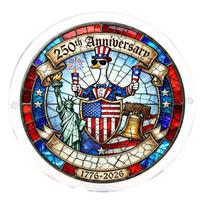 2D Acrylic Suncatcher Window Hanging Ornament 250th Anniversary Patriotic Design Decorative Sun Catcher for Home Window Display One Size