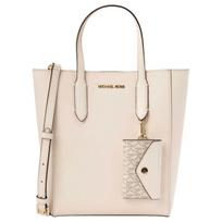 MICHAEL KORS VINCENT brand logo magnetic buckle closure cowhide crossbody shoulder handbag small size women's light cream ruda