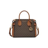 MICHAEL KORS Mercer presbyopic letter LOGO commuter retro cowhide handbag small size women's dark brown/acorn brown ruda