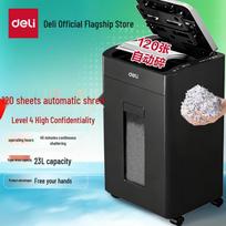 Deli 120-Sheet Fully Automatic High-Security Office Paper Shredder CN plug (adapter included)