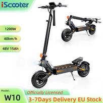 iScooter W10 40KM/H Electric Scooter 10  Tubeless Off-Road Tires 1200W 48V15AH Foldable Disc Brakes With APP E Scooter W10 40KM/H juoda