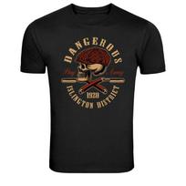Dangerous Skull Barber Straight Razor Graphic T-Shirt S įvairiaspalvis