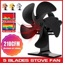 5 Blades Log Wood Burner Ecofan Quiet Home Fireplace Fan Efficient Heat Black Fireplace Heat Powered Stove Fan sidabras