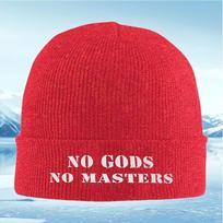 New Words NO GODS NO MASTERS black Unisex Women Unisex Knitted Hat Beanie Pullover Cap Winter Thermal Warm Christmas Outdoor Cycl