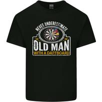 An Old Man With a Dart Board Funny Player Mens Light Cotton T-Shirt S įvairiaspalvis