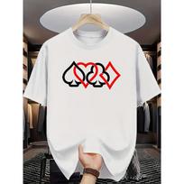 Playing Card Element Printed Short-sleeve T-shirt, Fashionable and Trendy, Suitable for Game Enthusiasts and Young People Who Pursue Individuality S įvairiaspalvis