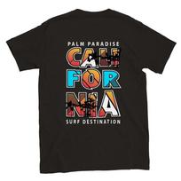 California Surf Destination T-shirt Unisex T-Shirt S įvairiaspalvis