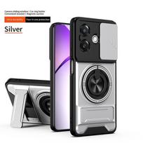 Case For Realme GT 7 7T Magnetic Stand Phone Case Shockproof Push Window Full Camera Protection Cover Anti-Fall Soft Shell realme GT 7T sidabras