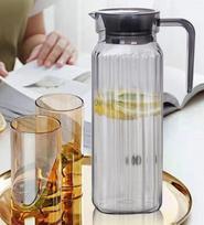 Large Capacity Water Pitcher 1 1 Liter Household Cold Water Jug with Striped Design Durable Plastic Construction and Easy Pour Spout for Everyday Use One size