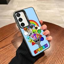 Cartoon Sprunki Pattern Phone Case For Samsung Galaxy S25 S24 S23 S22 S21 S20 Note20 Ultra Plus Fe colored silver Cover Galaxy S23