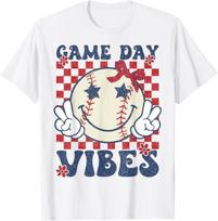 Game Day Vibes Retro Coquette Bow Baseball Girls Women T-Shirt Mens Womens Tees Top 4XL