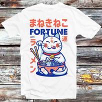 Maneki Neko Fortune Lucky Cat Ramen T Shirt Mens Womens Tees Top B822 S