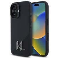 Karl Lagerfeld Silicone Shadow Metal Initial Magsafe - Etui Iphone 16 (Czarny)