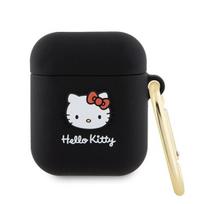 Etui Hello Kitty Silicone 3D Kitty Head Do Airpods 1/2 Cover, Czarne