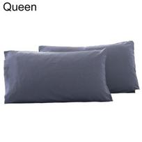 2Pcs Solid Color Case King Queen Pillow Bedroom Home Bed Cushion Cover Decor Queen pilkai mėlyna spalva